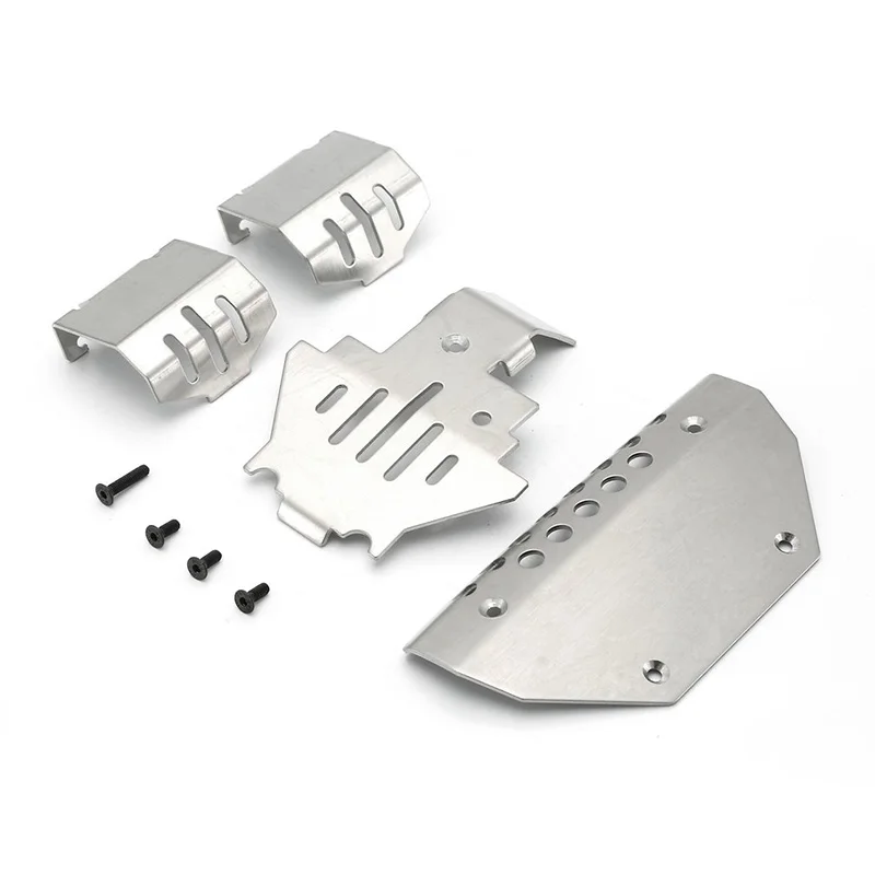 

4Pcs Stainless Steel Chassis Armor Protection Skid Plate Kit for 1/10 RC Crawler Traxxas TRX4 TRX-4 G500 RC Car