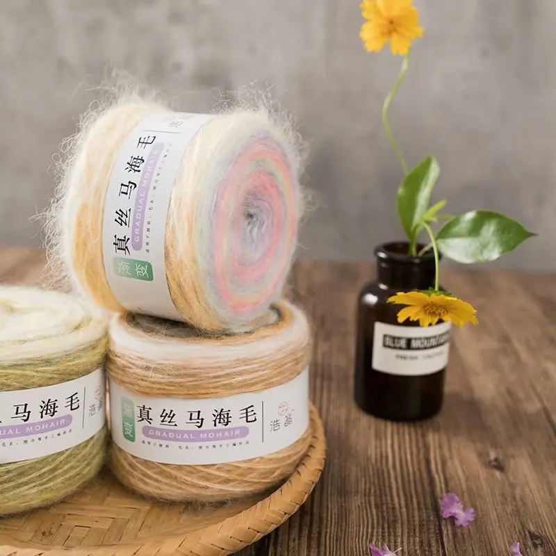 100 г длинношерстная мохеровая шерстяная кашемировая пряжа для вязания крючком из