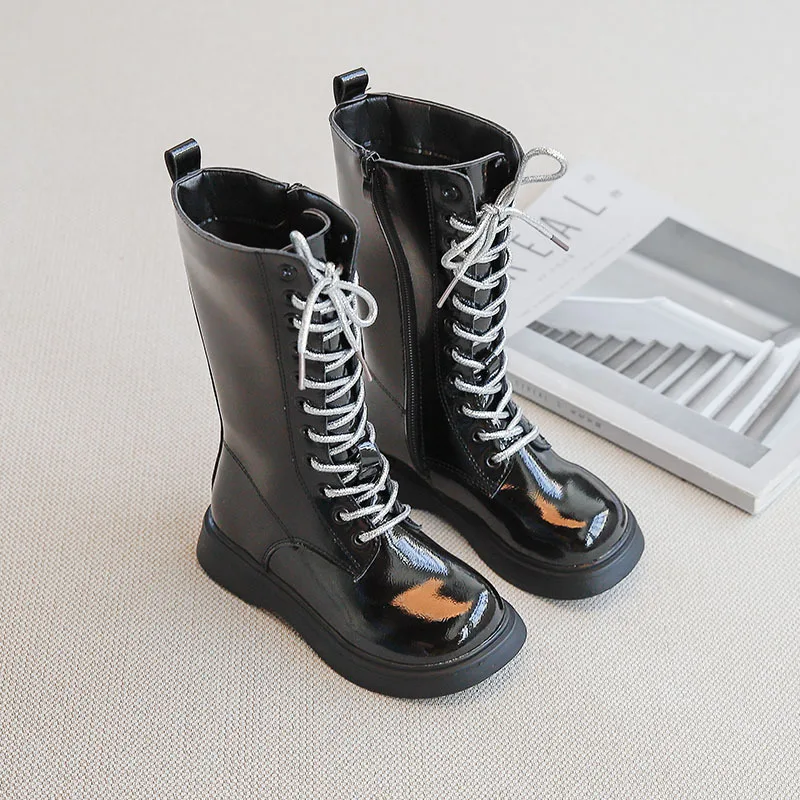 

Длинные ботинки для девочек, Новинка весна-осень 2021, модные высокие ботинки принцессы, детские ботинки-мартинсы