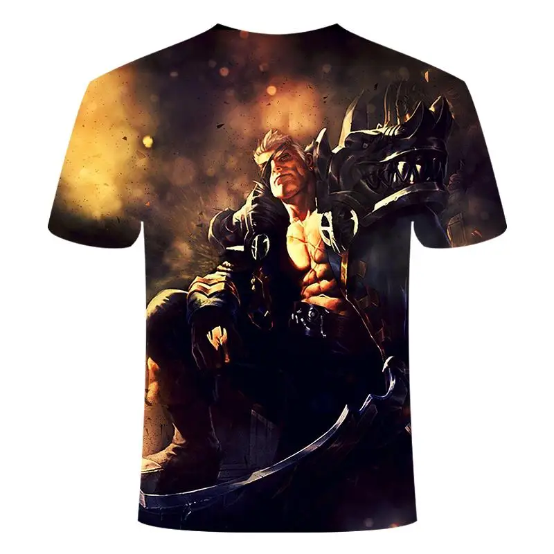 Футболка с 3D принтом League of Legends games мужская женская футболка с коротким рукавом Yasuo Leesin Darius Garen Thresh большой размер 6XL