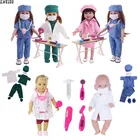 Одежда для кукол аксессуары Униформа врача медсестры одежда + игрушки медицинское оборудование подходит 18 дюймов американская кукла 43 см кукла девочка