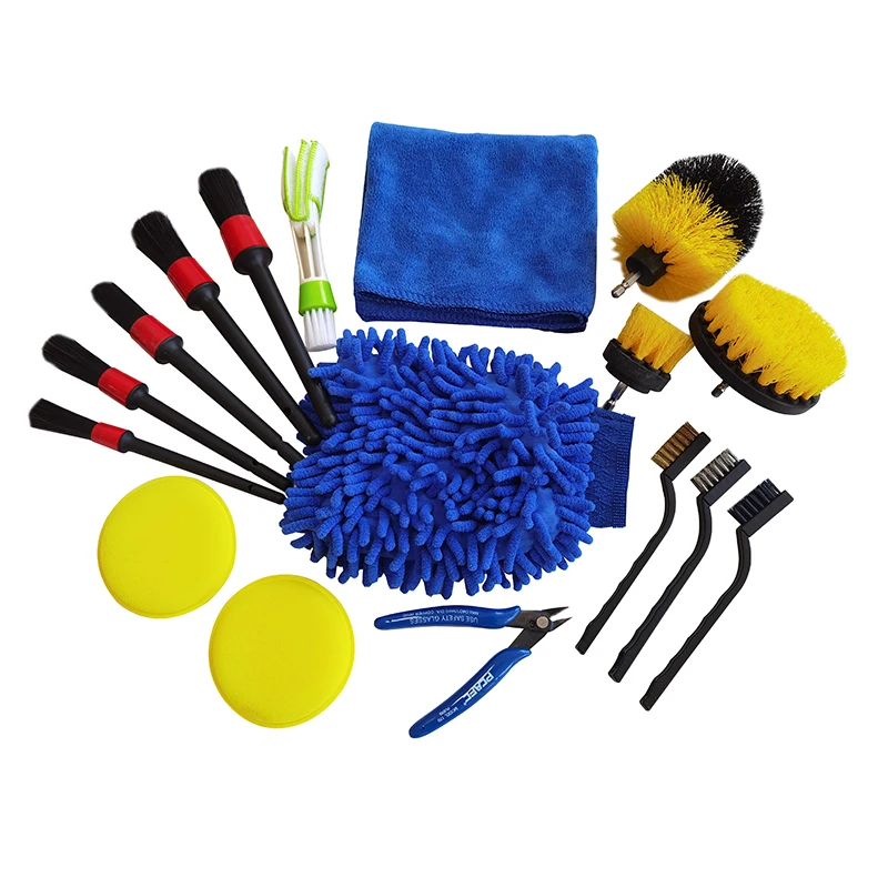 

Аксессуары 17 шт. набор инструментов для мойки автомобиля полотенце для мытья автомобиля диагональные ножницы плоскогубцы проволочная щетк...