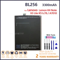 100 original 3300mah bl256 li ion battery for for lenovo lemon k4 note k4note x3 lite k51c78 a7010 batteries with gifts tools