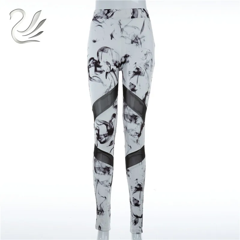 Женский спортивный костюм из 2 предметов с принтом в виде чернил укороченный топ