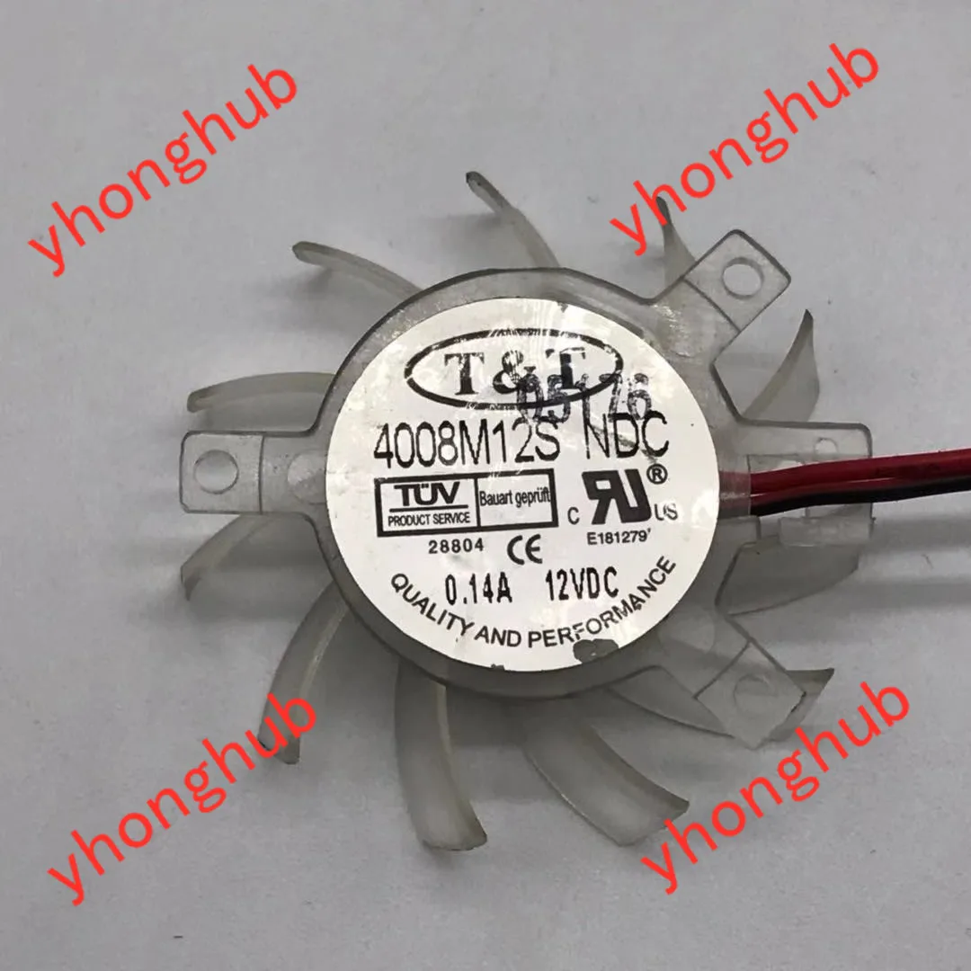T & T 4008M12S 12V 0.14A 60mm Dia. Вентилятор охлаждения сервера 29x29x23 мм c.t.c