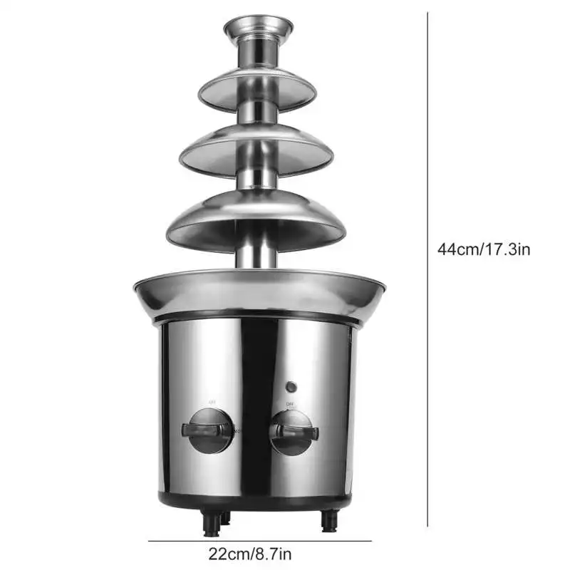 

4 Layer Chocolate Melting Machine Stainless Steel Electric Chocolate Fountain Machine for Weddings Birthday Parties Decor