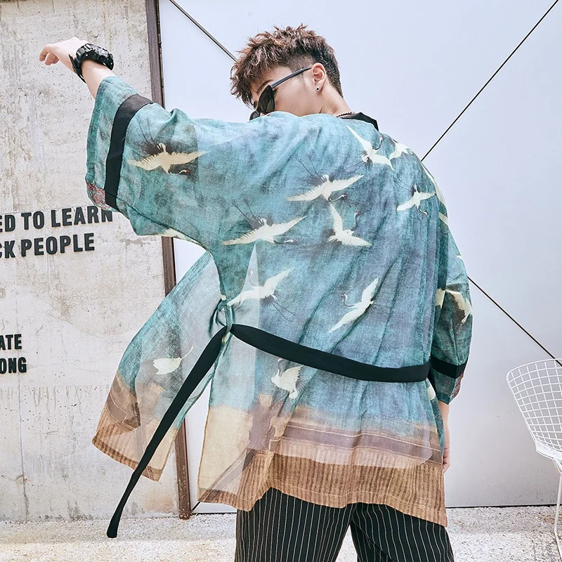 Юката Мужская 2020 летняя японская мода мужская азиатская одежда в стиле бохо
