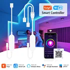 Светодиодная лента Tuya Smart Life, 5-24 В, Wi-Fi, 4 контакта, RGB, беспроводной пульт дистанционного управления для умного дома, работа с Alexa, Google Home