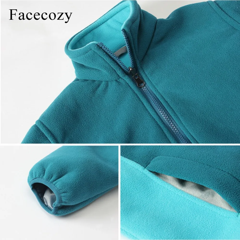 Детское зимнее плотное теплое флисовое пальто Facecozy антистатические походные