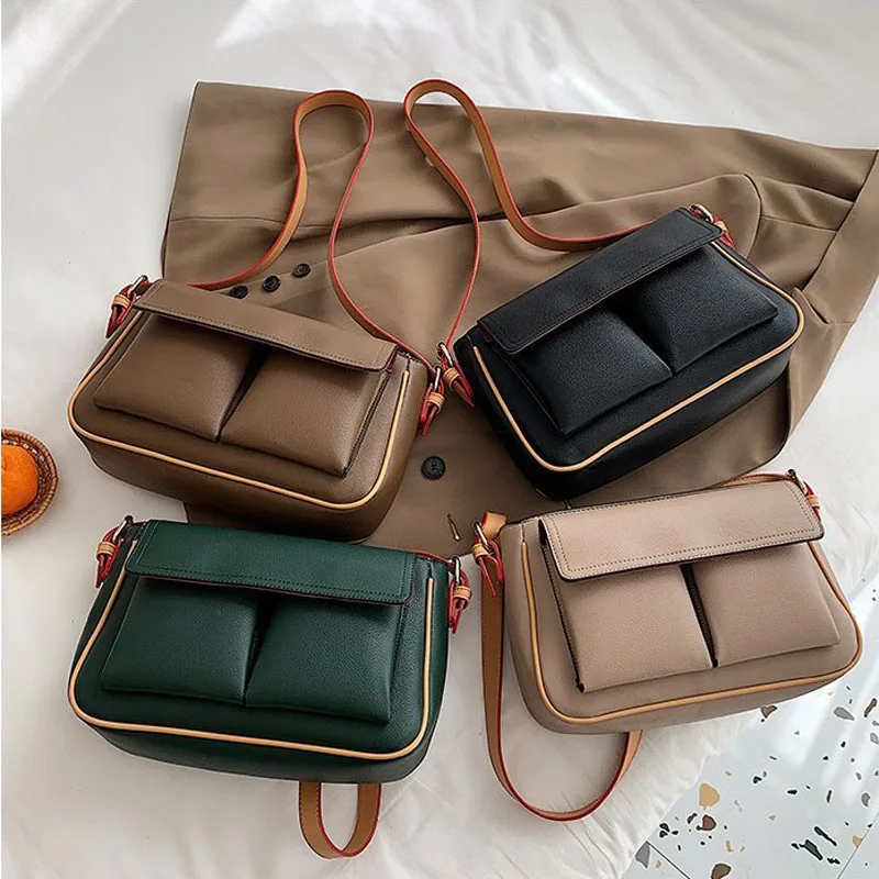 

Женская сумка из искусственной кожи, Большая вместительная сумка через плечо, 2020