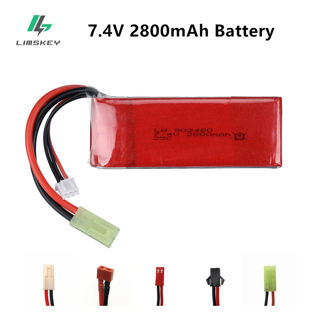 Литий Полимерный Аккумулятор 7 4 В 2800 мАч для FT009 Udi UDI902 144001 A959 12428 12423 запасные части