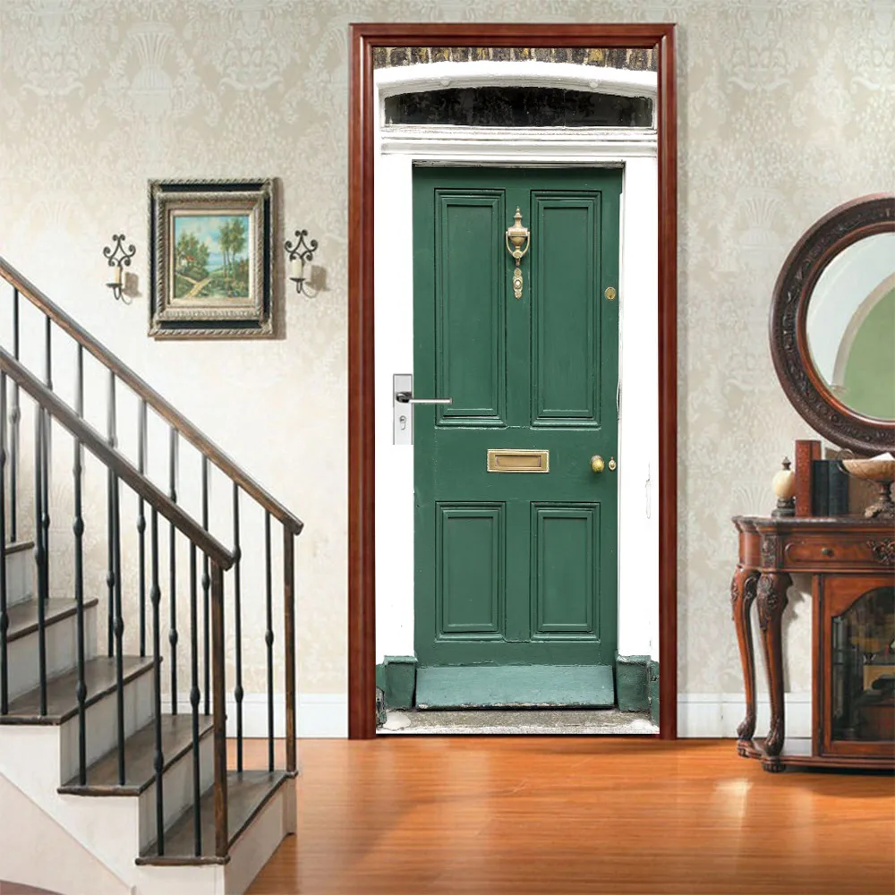 

3D креативная имитация дверных наклеек настенные наклейки самоклеящиеся водонепроницаемые съемные