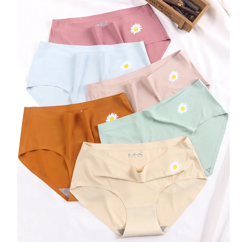 3 шт. женские бесшовные шелковые трусики со средней посадкой | Женская одежда