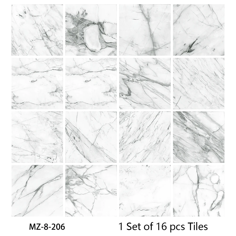 

Наклейки для стен YanTin белые мраморные плитки