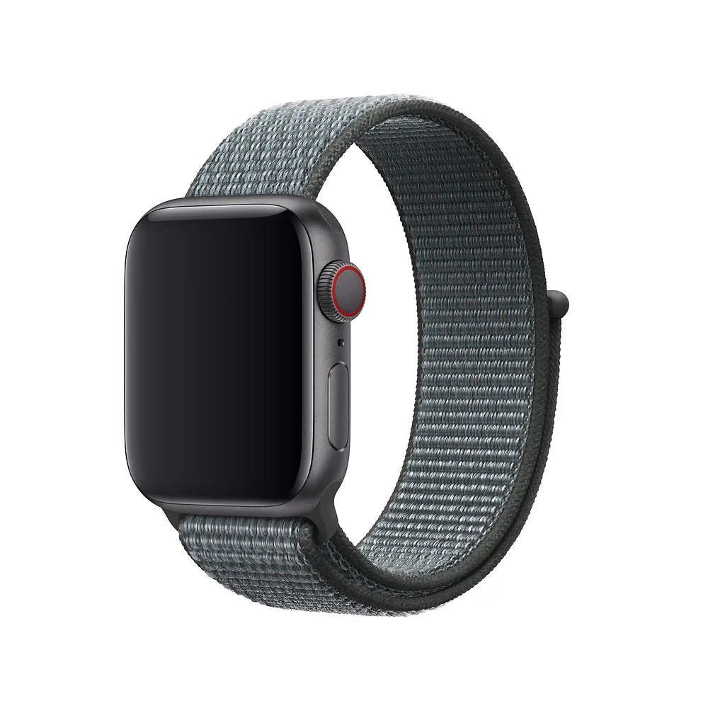 Storm Gray Нейлоновый спортивный бесшовный ремешок для наручных часов Apple Watch, ремешок 42 мм, 38 мм и нержавеющая сталь металлический корпус 44 мм/40 мм наручных часов iWatch, 5/4/3/2/1 браслет, ремешок на запястье для наручных часов аксессуары - Цвет ремешка: Storm Gray
