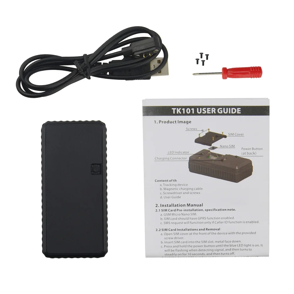 Водонепроницаемый GPS трекер TK101 с длительным временем работы в режиме ожидания 3000