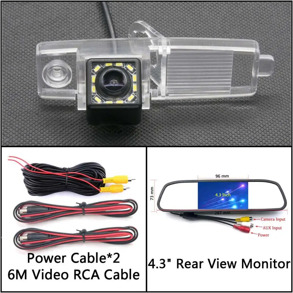 Cam N 4.3 Mirror 12 Светодиодный свет заднего хода автомобиля зеркало заднего вида Камера для Toyota Highlander 2003 2004 2005 2006 2007 2008 2009 2010 2011 2012 Стоянкы Автомобилей Автомобиля - Название цвета: Cam N 4.3 Mirror