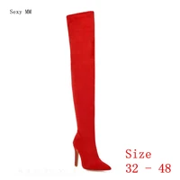 spring autumn women over the knee boots thick high heel woman thigh high boots small plus size 32 48
