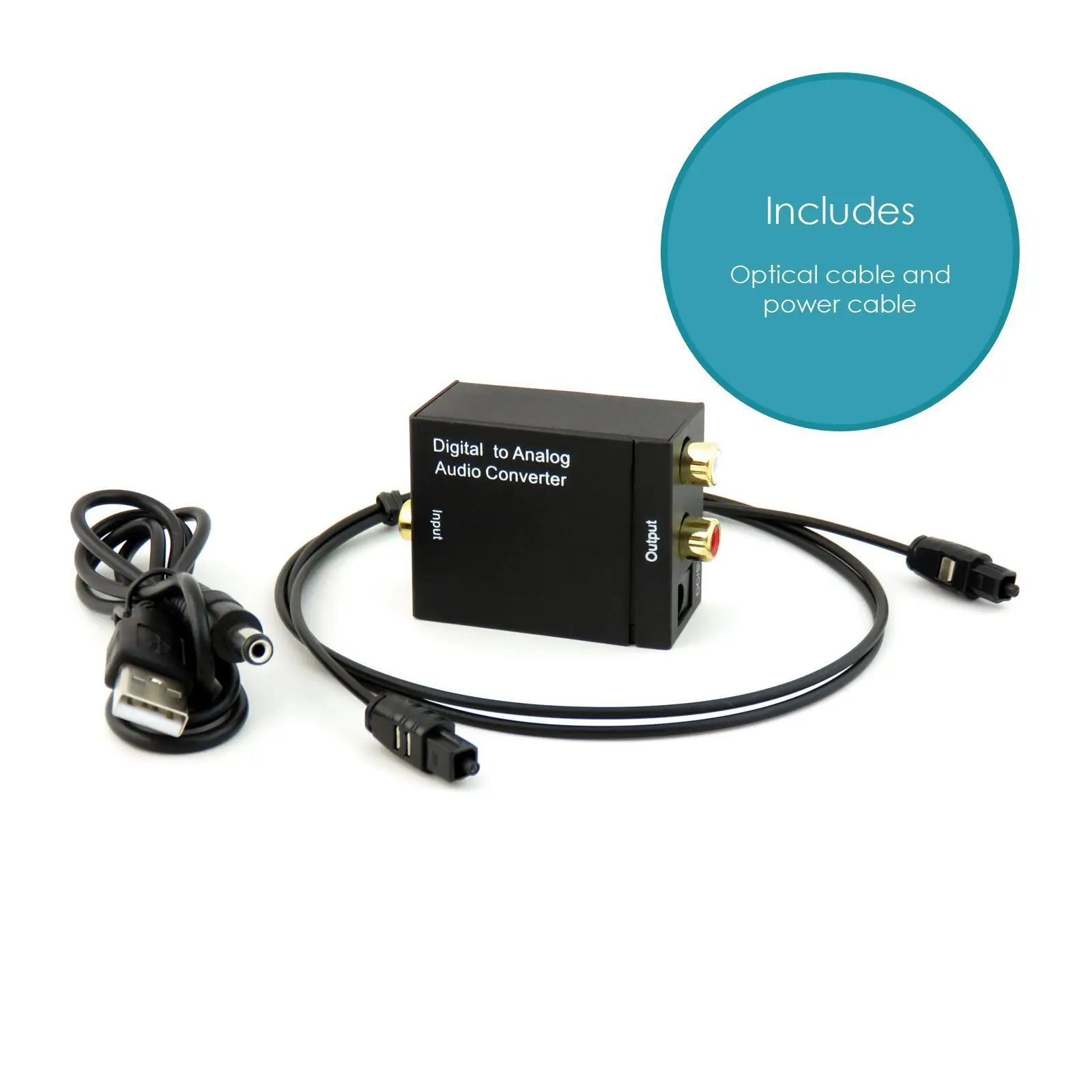 Оптический коаксиальный цифровой Toslink к аналоговому аудио RCA L/R адаптер