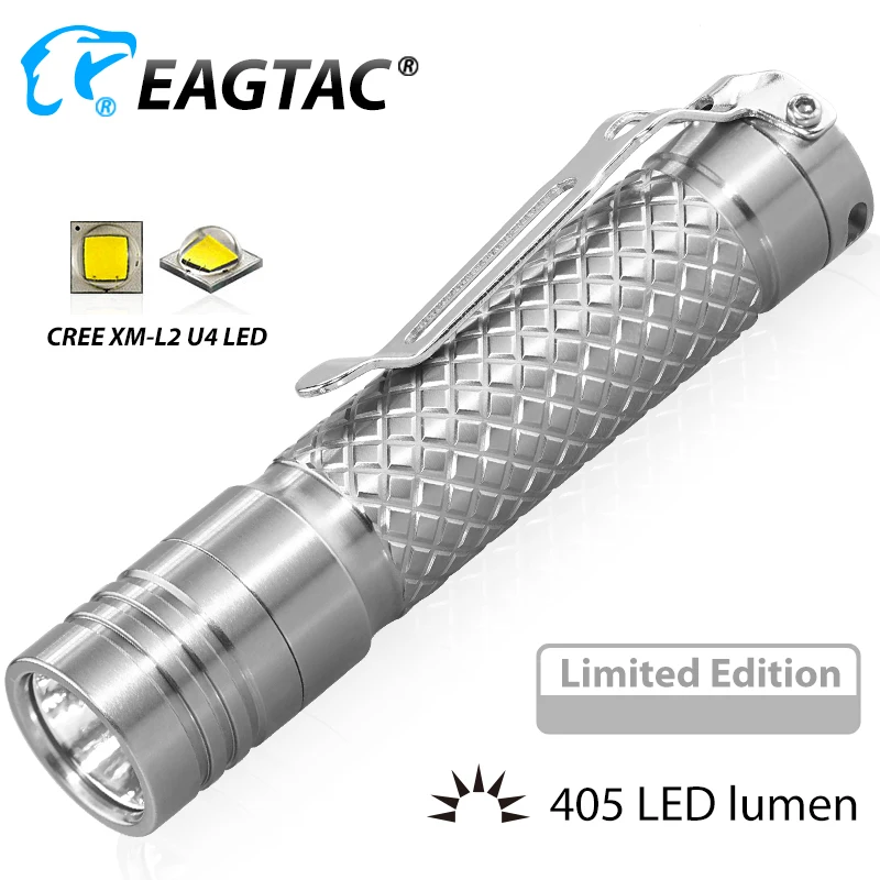 EAGTAC D3A TI XM-L2 CW Nichia 219C NW светодиодный фонарик 405 люмен AA аккумулятор 14500 EDC