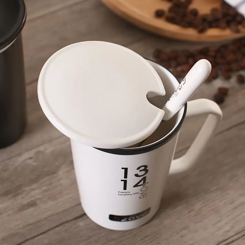 Mug Creative Cups Simple Couple Boys Ceramic Female Students Gift Box Set Coffee Mugs Travel and | Дом и сад