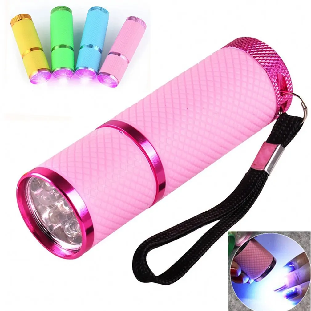 

LED Mini Flashlight Gel Lamp Quick-drying Nail Decor Portable Phototherapy Lamp Professional Manicure Tool 9LED UV Flashlight
