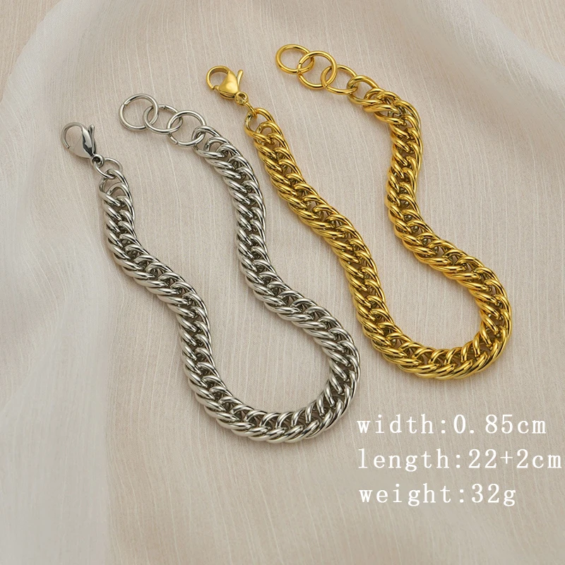 Браслеты-цепочки из кубинской панцирной цепи для мужчин и женщин