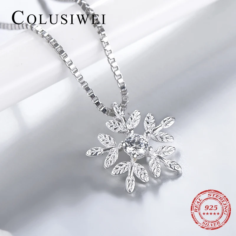 2018 Новые поступления белого цвета с принтом снежинок Ожерелье Мода CZ из чистого