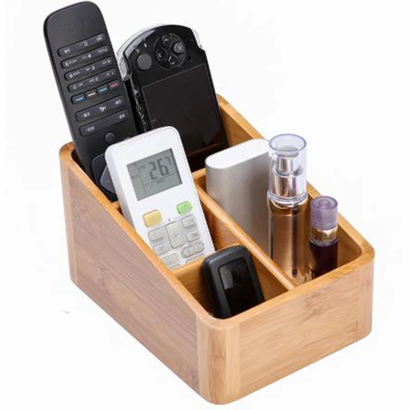 

AUAU-Remote Control Holder Key Collection Cosmetics Receipt Inclusion Organizer Storage Box Wooden Box Organizer Box