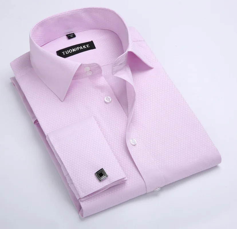 

New Arrival Mens Turn-Down Collar Business Formal Shirts Men Long Sleeve Slim Fit Casual Shirt Mens Solid Color Dress Shirts