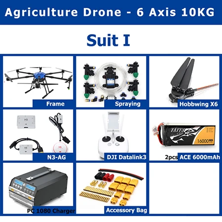Suit I E610 6 оси плотность 10кг/10L распыления gimbal системы складной Квадрокоптер с распылительным насосом Дрон для сельского хозяйства - Цвет: Suit I