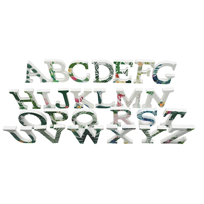 1 шт Креативные 3D деревянные буквы рисунок &quotтропические растения&quot Сделай сам