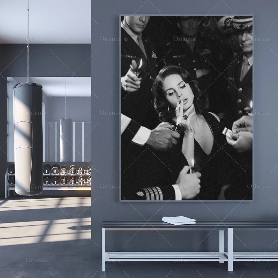 

Home Decor Wall Art Canvas Painting Print Lana Del Rey Poster Black And White Pictures Posters Modular Picture For Bedroom