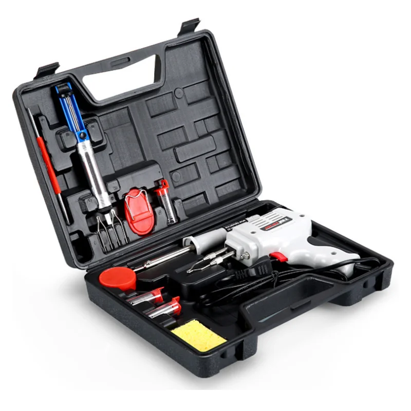 

220V 100W Selling Electrical Soldering Iron Gun Hot Air Heat Gun Hand Welding Tool With Solder Wire Welding Repair Tools Kit EU
