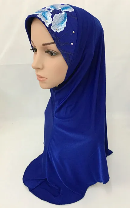 Fashion 2 Pieces Women Lady Muslim Amira Hijab Lace Embroidery Scarf Shawls Turban Assorted Colors | Тематическая одежда и