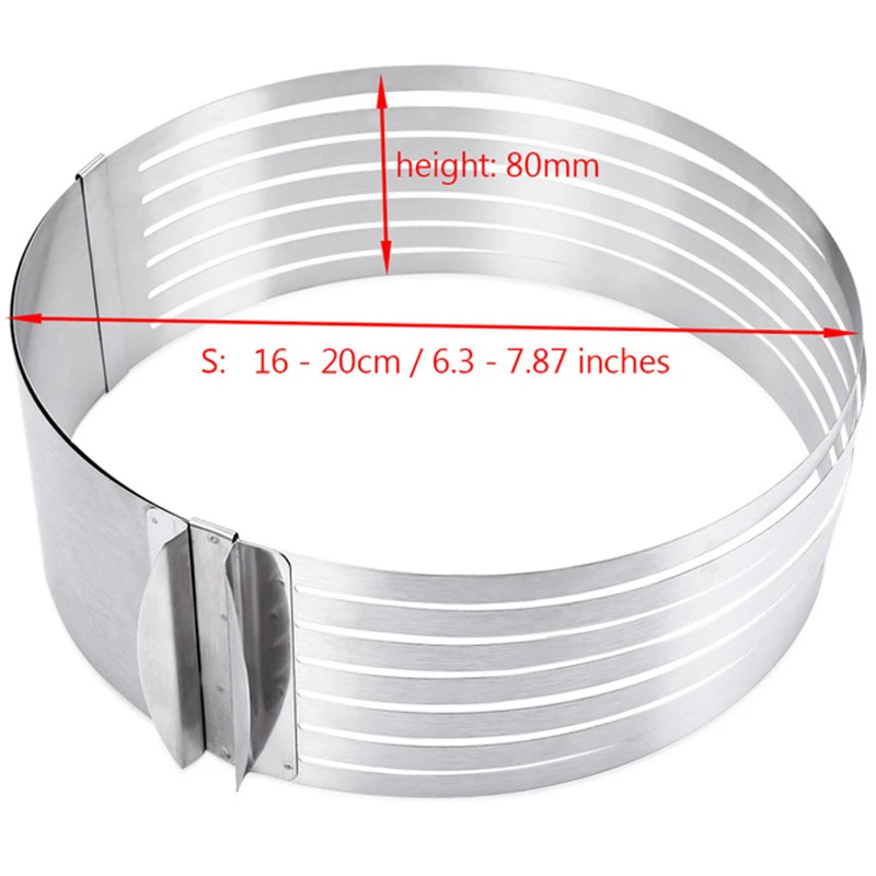 

Adjustable Layer Cake Slicer Kit Mousse Stainless Steel Mould Slicing Cake Setting Ring DIY Bakeware Tools Cake Tool