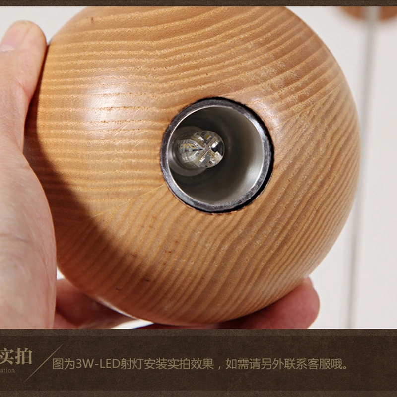 Современная Подвесная лампа из твердой древесины китайские скандинавские