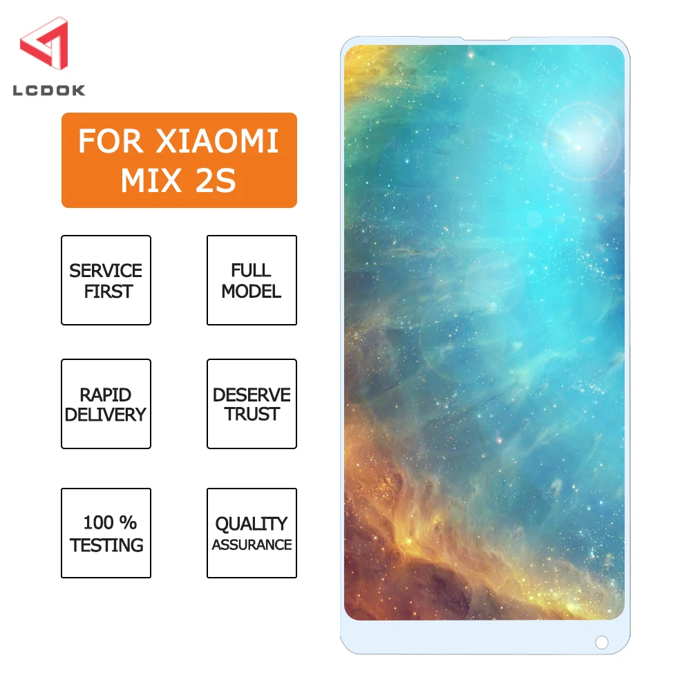 100% тест для Xiaomi mi Mix 2S ЖК дисплей кодирующий преобразователь сенсорного экрана в