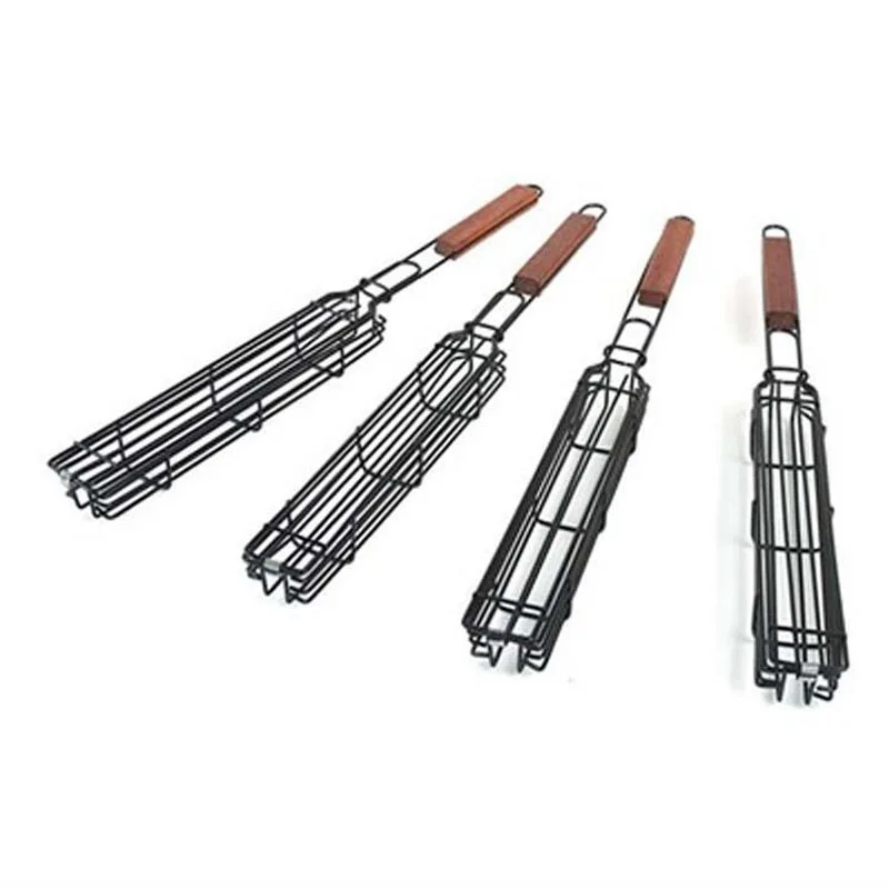 

Portable BBQ Grilling Basket Stainless Steel Nonstick Barbecue Grill Basket Tools Stainless Steel Mesh Barbecue Kitchen Tools