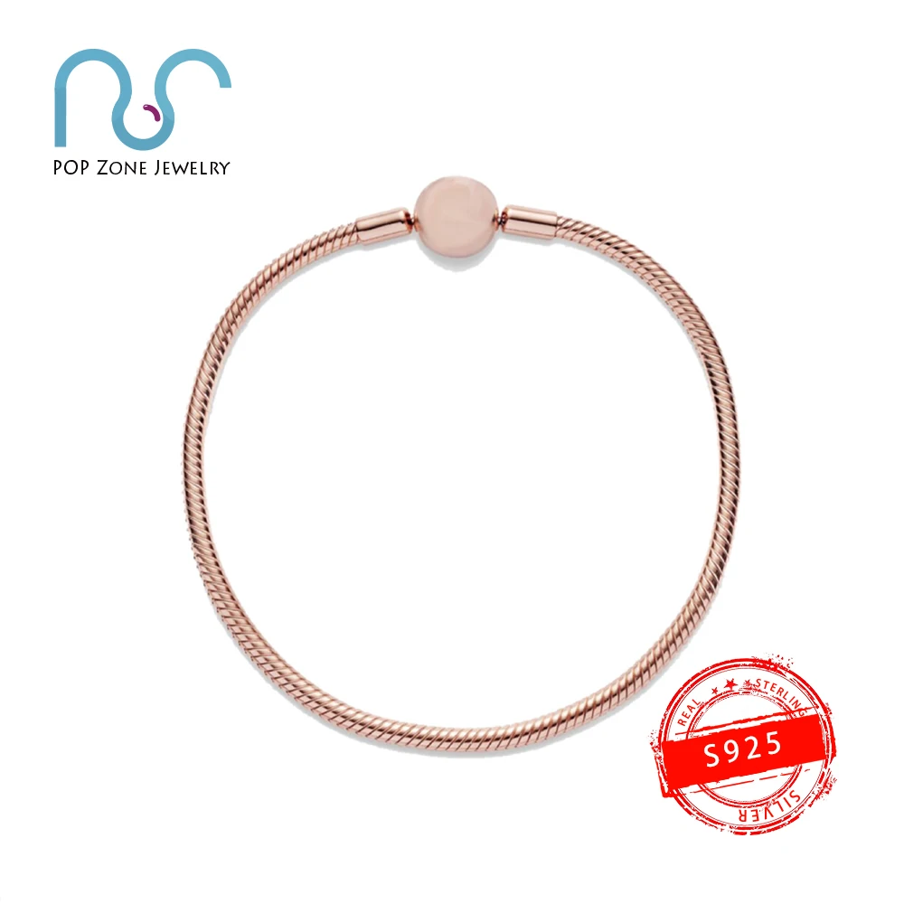 

Fit Original Pan Charm Bracelet S925 Sterling Silver Bracelet Moments Snake Chain Bracelet Female Brand Qualified Jewelry Gift