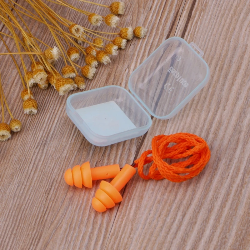 

Soft Silicone Wired Ear Plugs Noise Reduction Earmuffs Hearing Protection W89C