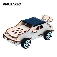 3d wooden puzzle solar energy powered car moveable assembly model kits diy educational science stem toys birthday gift for kids