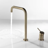 brushed gold basin faucet gold brass bathroom faucet single handle water tap gold brush sink tap cold and hot mixer tap