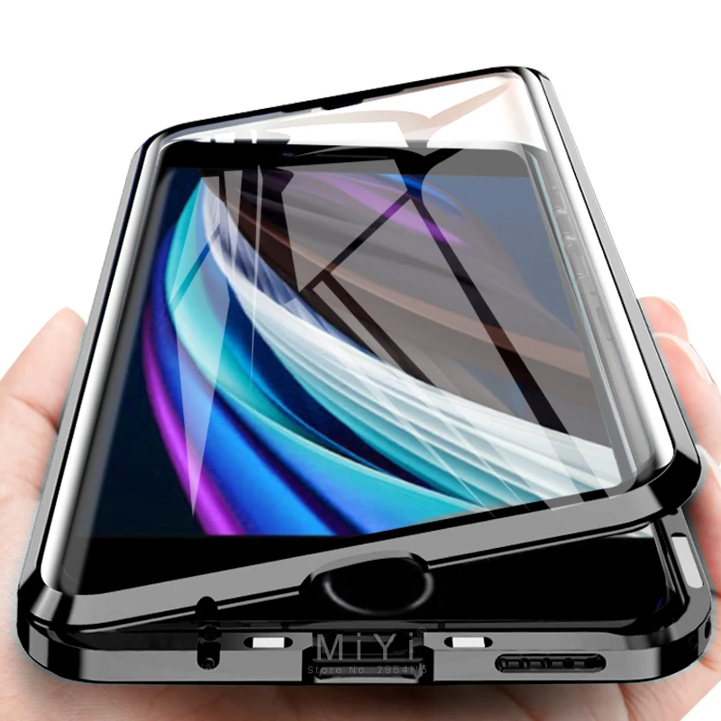 Чехол для iphone se 2020 Магнитный флип-чехол с полным покрытием 360 ° чехол