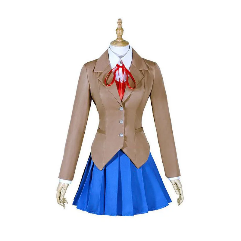 Doki Literature Club Monika cosplay Sayori Yuri Natsuki Косплей Костюм Школьная форма для девочек Женский Игровой костюм полный комплект