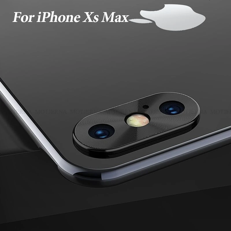Black Для iphone XS Max XR XS защита объектива камеры кольцо покрытие алюминиевый Объектив камеры Защитная крышка для iphone 7 8 Plus - Цвет: Black