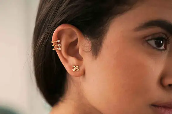 1 pieceno piercing ear cuff clip on earring three line simple adjust 925 silver | Украшения и аксессуары