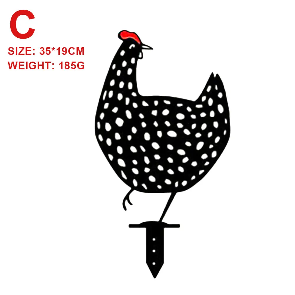 

5pcs Chicken Family Hen Garden Decoration Stakes Chicken Silhouette Yard Art Yard Art Shadow Decoration For Backyard Lawn