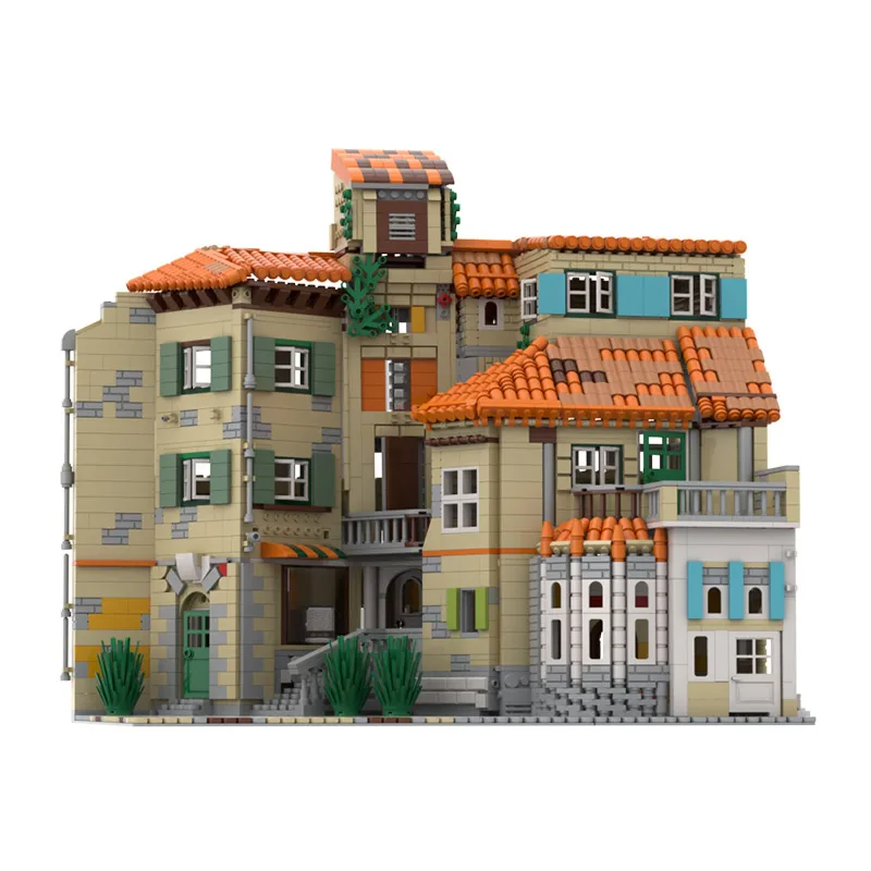 MOC Citys Street Scene Italian Style House Building Blocks Modular Construction Block Model for Children Gift 3365 PCS - купить по