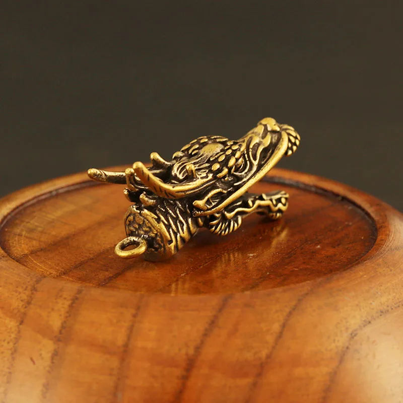 Бронзовый мини брелок ручной работы с длинным гудком и Головой Дракона|Брелоки| |